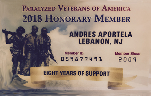 Picture Of veterans support card of Andres Aportela